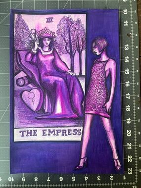The Empress Tarot Art- Purple & Pink Illustration